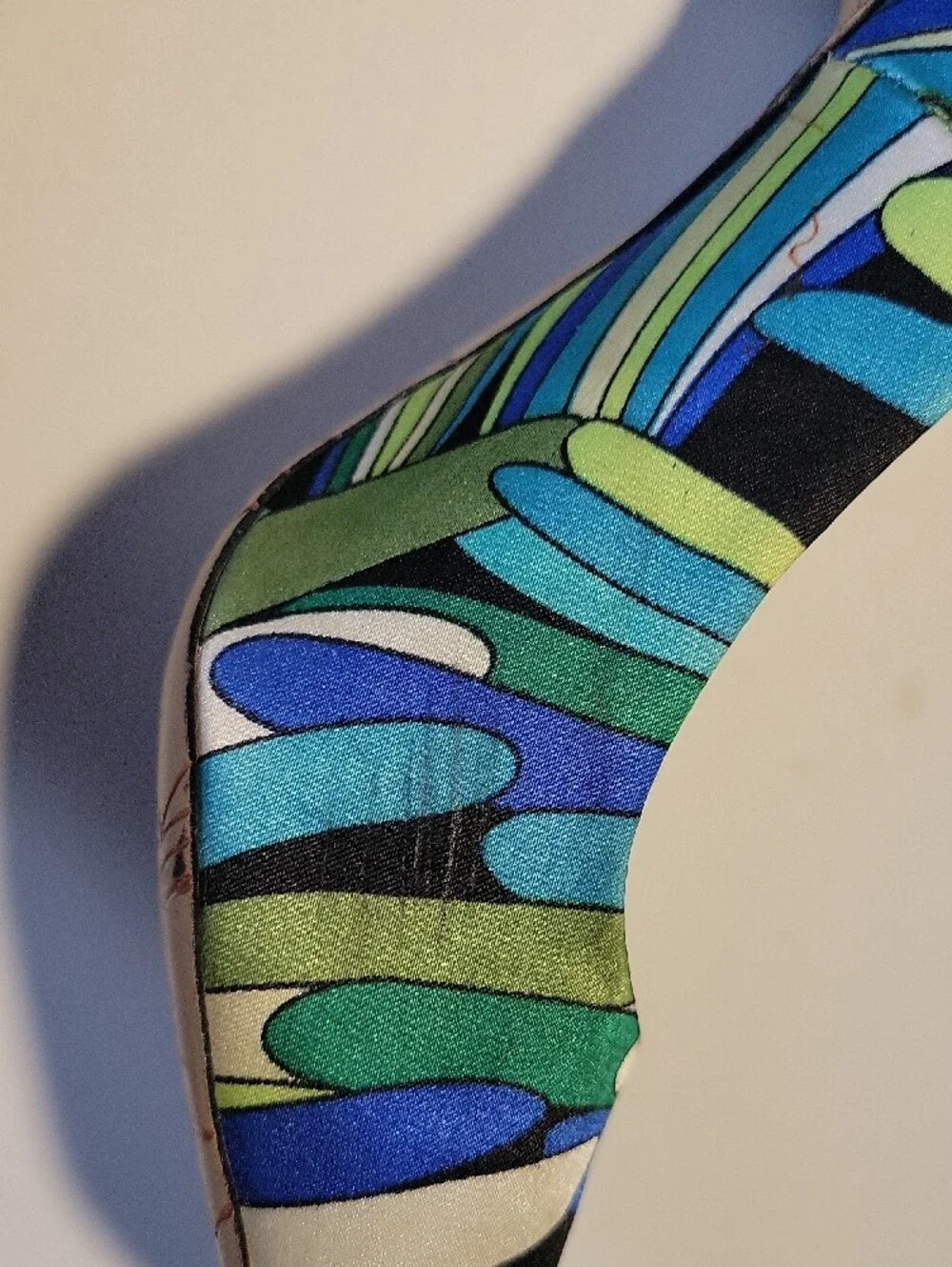 Type Z Blue, Green & Teal Patterned High Heel Pumps